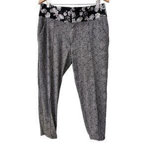 Lululemon Athletica Departure Pants Womens 8 Plush Petal Floral Black White